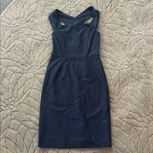 ANTONIO MELANI Striped Navy Midi Dress